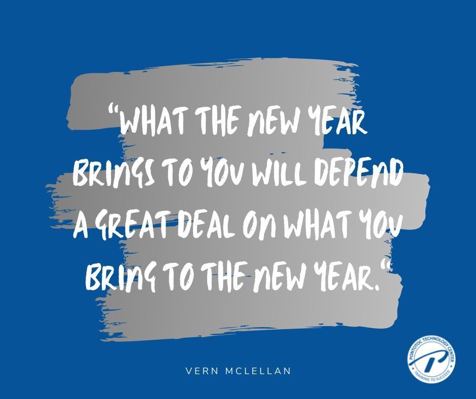 blue background image that reads What the new year brings to you will depend a great deal on what you bring to the new year 