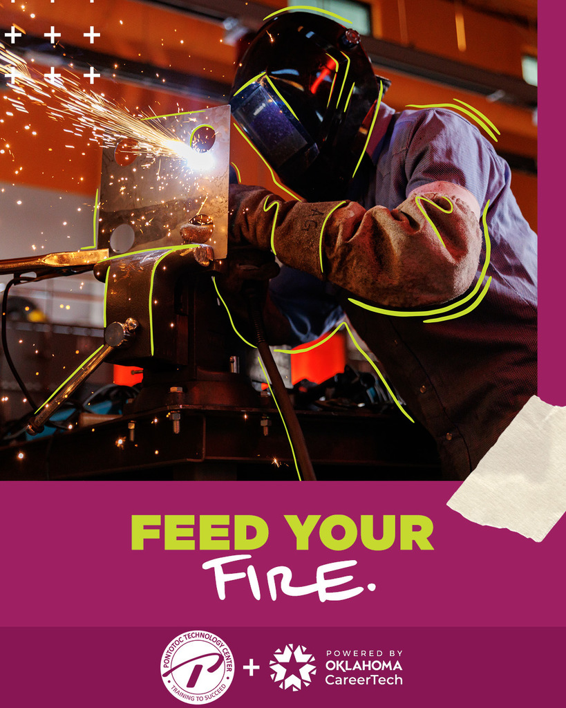Image of welder with message stating "Feed Your Fire"