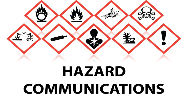 Hazard Communications image with icons showing hazards